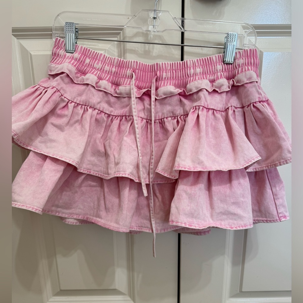 Worn once! Day + Moon pink denim skort